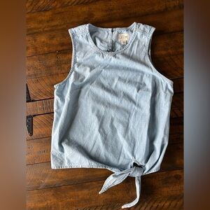 J Crew denim tank Size 2 Side Tie Classic